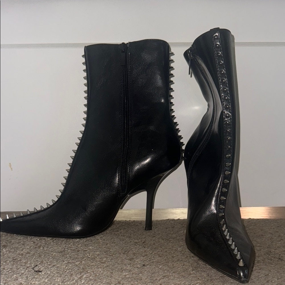Black Studded Ankle Boots